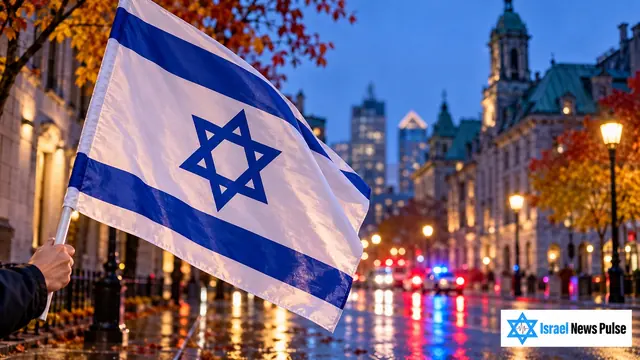 Israeli flag on a Montreal street