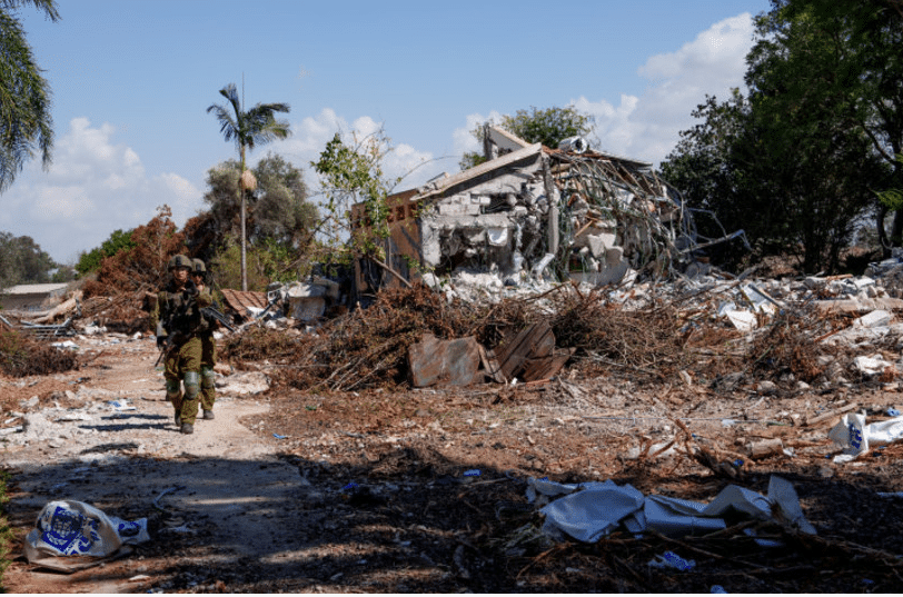 destruction caused by Hamas Militants when they infiltrated Kibbutz Be'eri