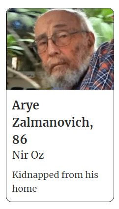 Arye Zalmanovich, 86 Nir Oz, Israeli Hostage Killed by Hamas